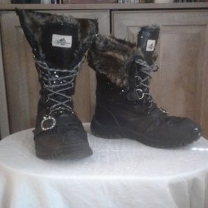 Faux fur lined apple bottom boots.